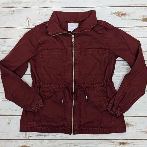 Old Navy Jackets & Blazers - Old Navy Maroon Utility Jacket Women's Small